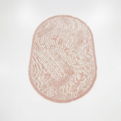 Teppich Günce | Pink | Moderner Acrylteppich mit Fransen | Oval