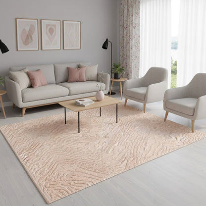 Teppich Günce | Pink | Modernes Acrylteppich mit Fransen