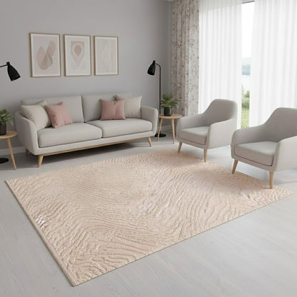 Teppich Günce | Pink | Modernes Acrylteppich mit Fransen