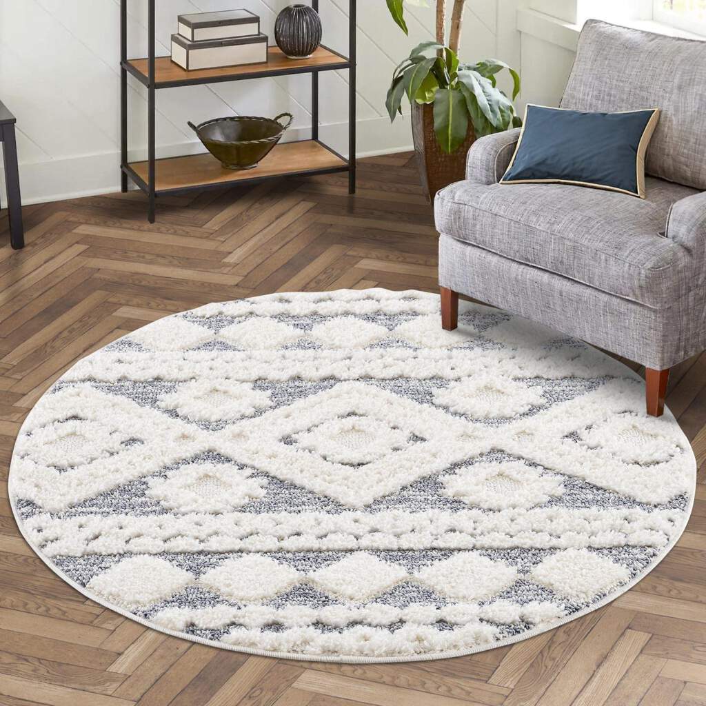 Hochflor Teppich Focus 3005 Grau – Rund