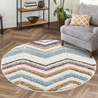 Hochflor Teppich Focus 3009 Multi – Rund