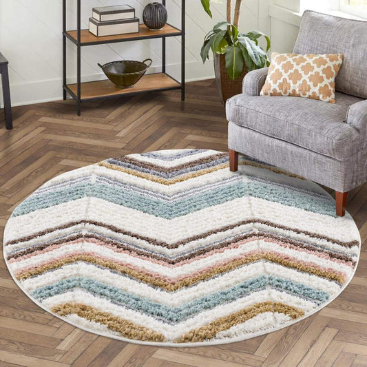Hochflor Teppich Focus 3009 Multi – Rund