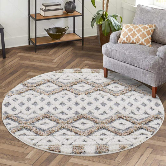Hochflor Teppich Focus 3050 Grau – Rund