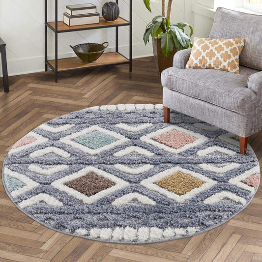 Hochflorteppich Focus 3382 Multi-round
