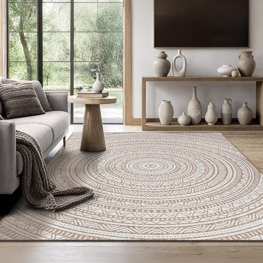 Maestro | Nature | Moderner In-& Outdoor Teppich | rund