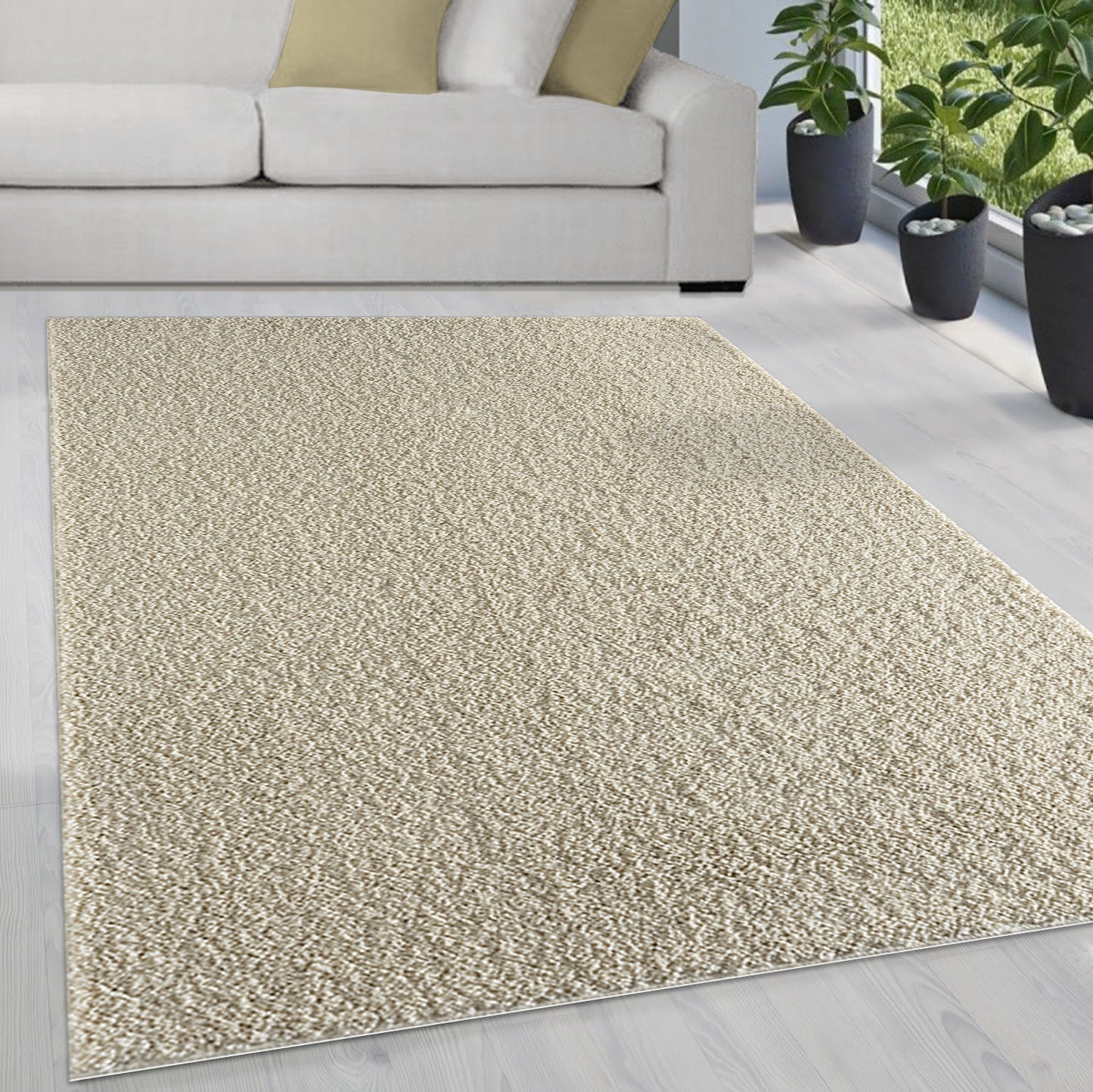 Teppich Soli Shaggy - Waschbares Hochflor Teppich, 8010 70-Beige