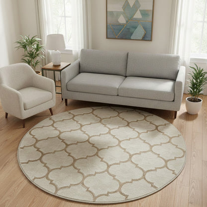 Teppich Studio 28262 760 Beige – Rund