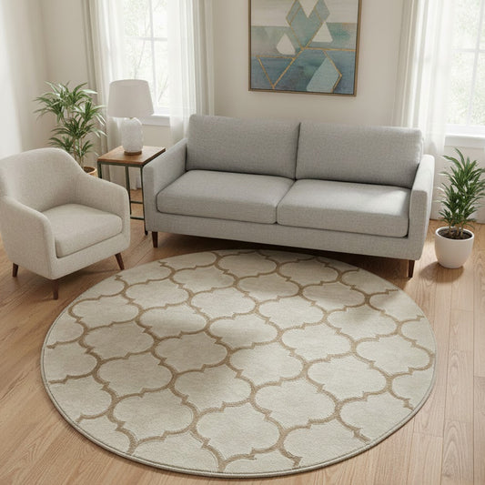 Teppich Studio 28262 760 Beige – Rund