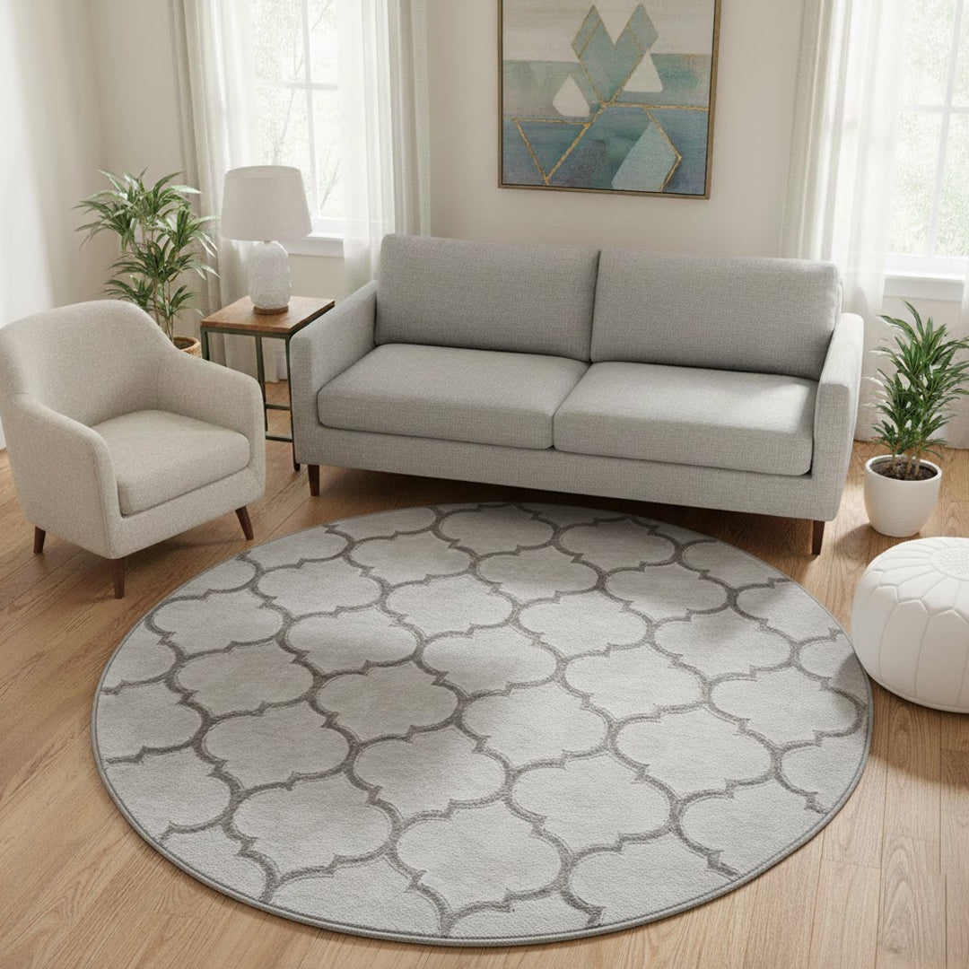 Teppich Studio 28262 95-Grey-Rund