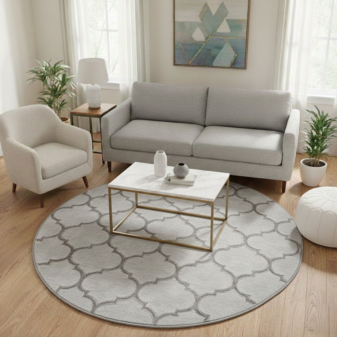 Teppich Studio 28262 95-Grey-Rund