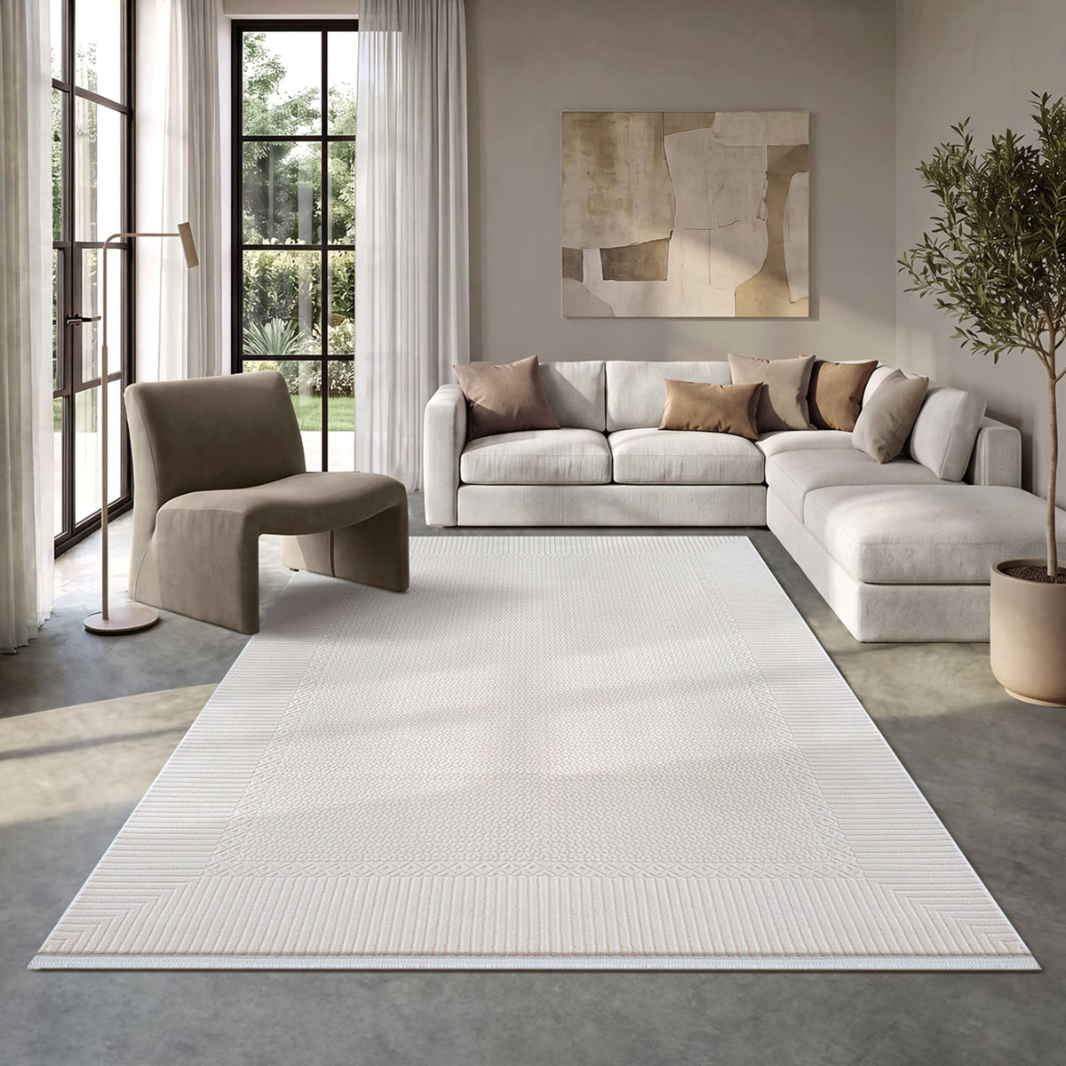 Nepal Creme – Eleganter Acryl Teppich