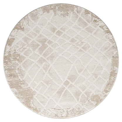Kurzflor Teppich Antik 215 Creme – Rund