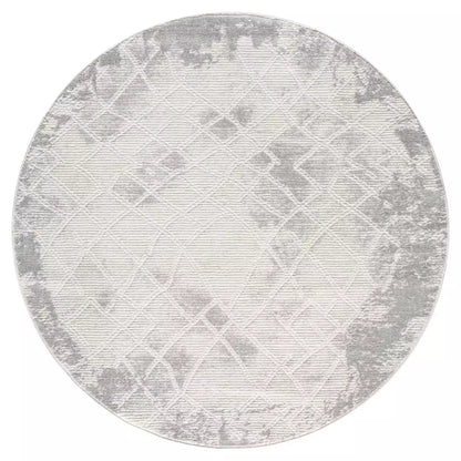 Kurzflor Teppich Antik 215 Grau – Rund