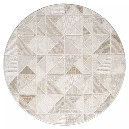 Kurzflor Teppich Antik 231 Creme– Rund