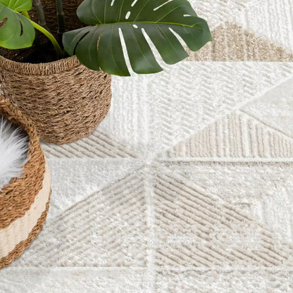 Kurzflor Teppich Antik 231 Creme– Rund