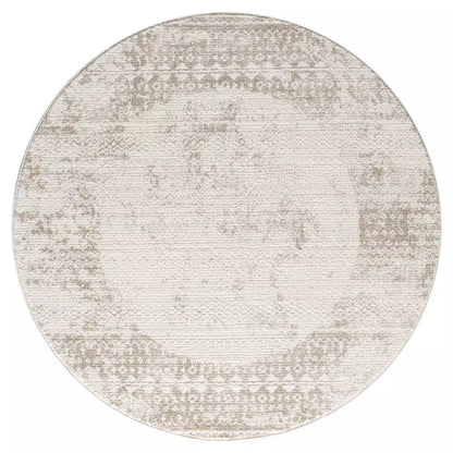Kurzflor Teppich Antik 232 Creme – Rund