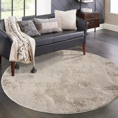 Kurzflor Teppich Antik 481 Beige – Rund