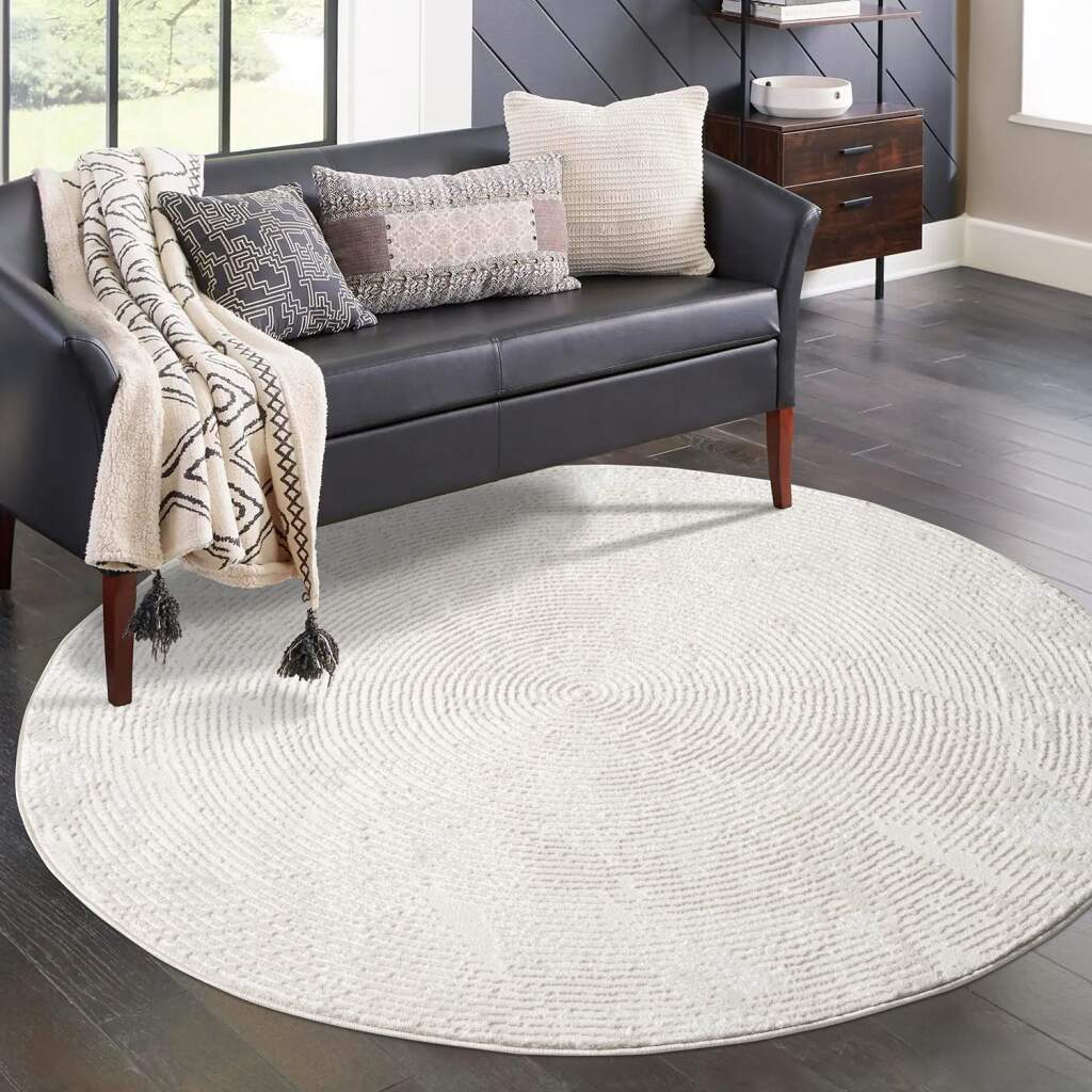 Kurzflor Teppich Antik 481 Creme – Rund