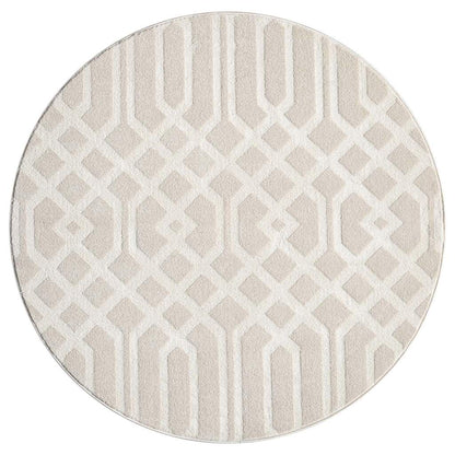 Kurzflor Teppich Flair 138 Beige – Rund