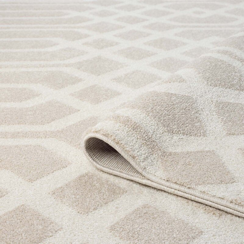 Kurzflor Teppich Flair 138 Beige – Rund