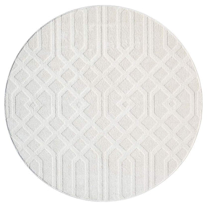Kurzflor Teppich Flair 138 Creme – Rund