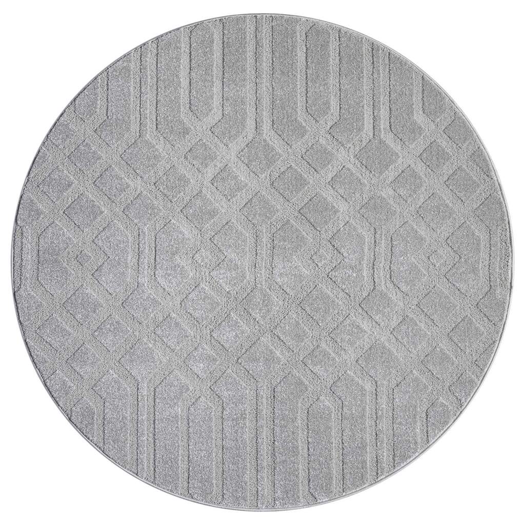 Kurzflor Teppich Flair 138 Grau – Rund