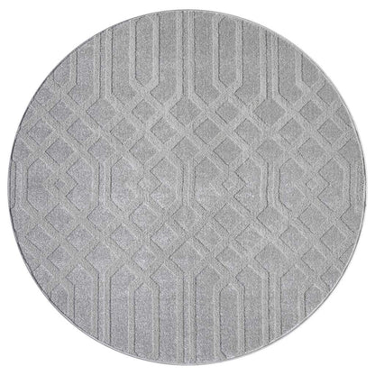 Kurzflor Teppich Flair 138 Grau – Rund