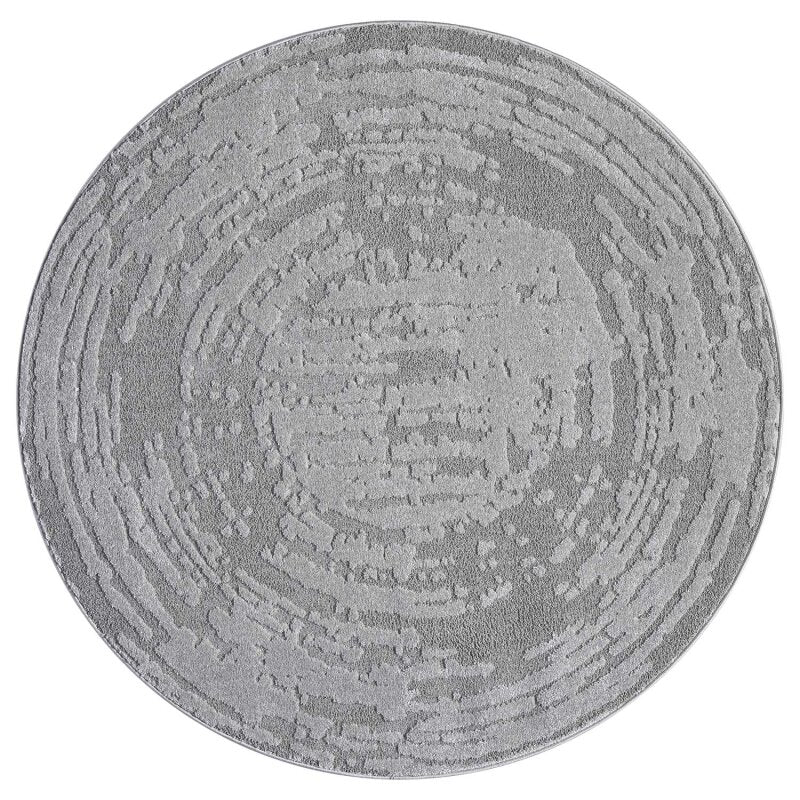 Kurzflor Teppich Flair 171 Grau – Rund