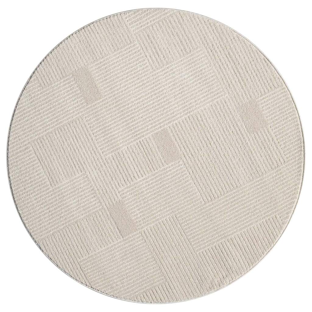 Kurzflor Teppich Flair 177 Beige – Rund
