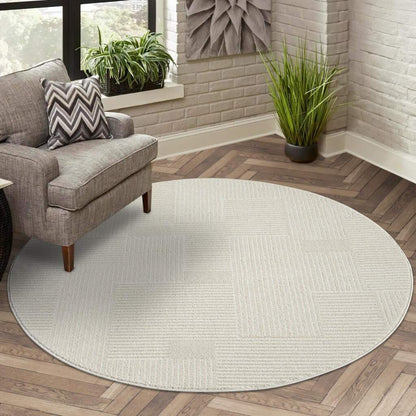 Kurzflor Teppich Flair 177 Beige – Rund
