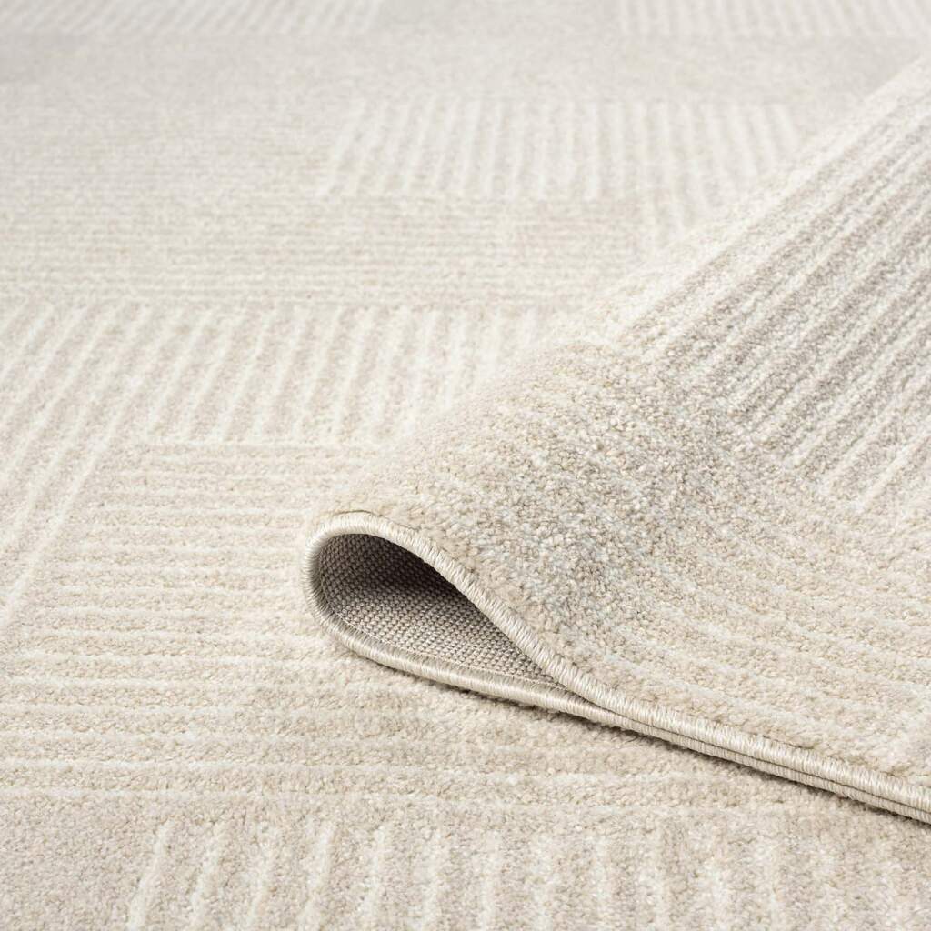 Kurzflor Teppich Flair 177 Beige – Rund