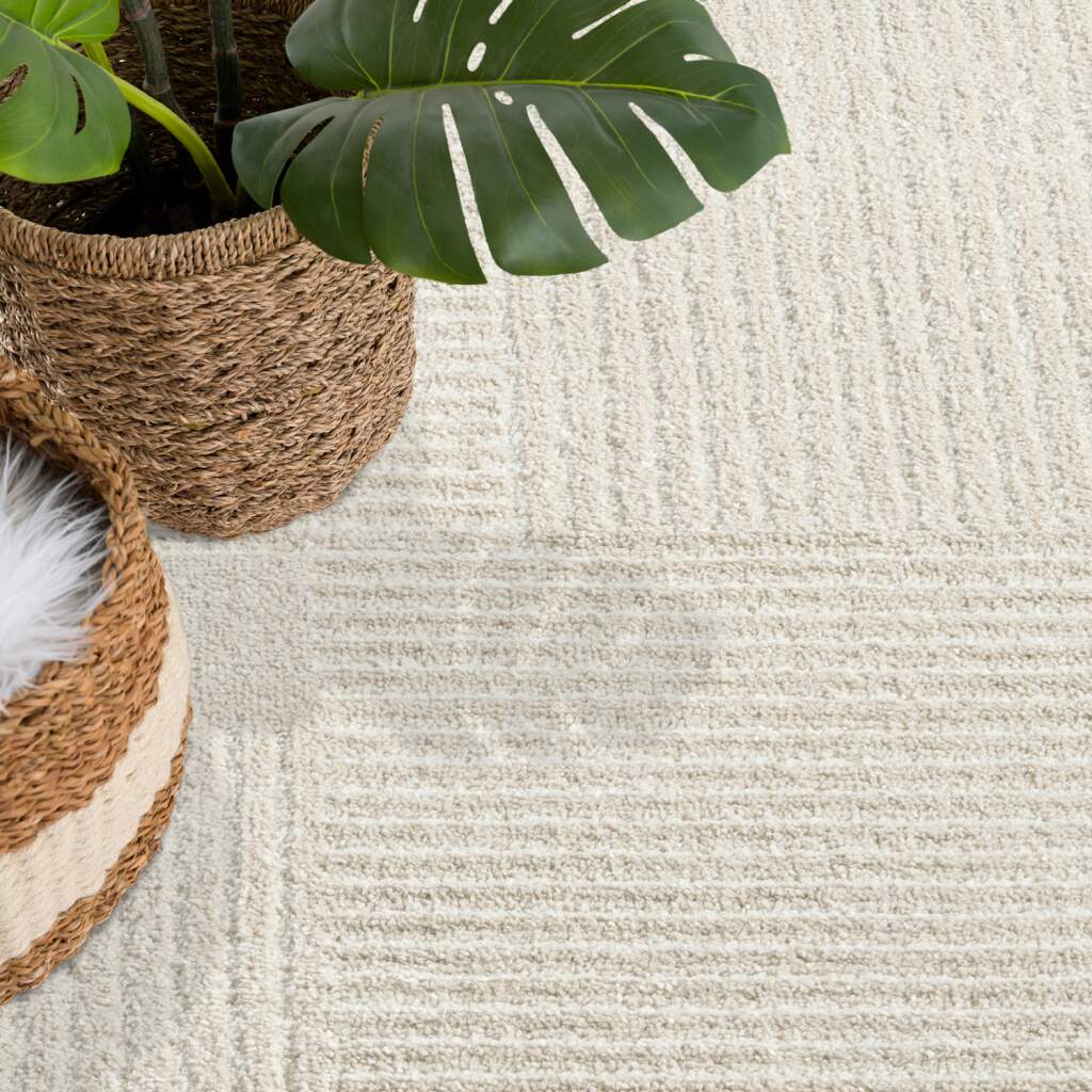 Kurzflor Teppich Flair 177 Beige – Rund