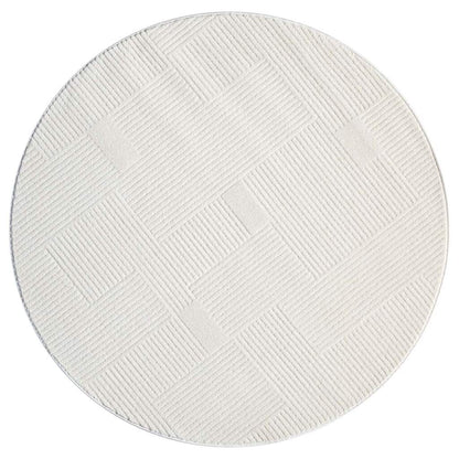 Kurzflor Teppich Flair 177 Creme – Rund