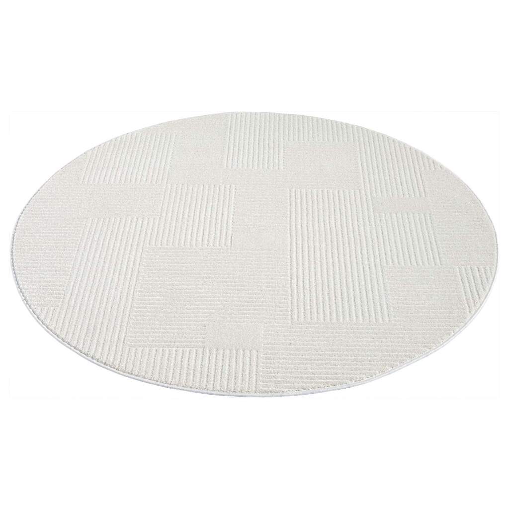 Kurzflor Teppich Flair 177 Creme – Rund