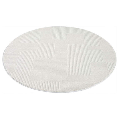 Kurzflor Teppich Flair 177 Creme – Rund