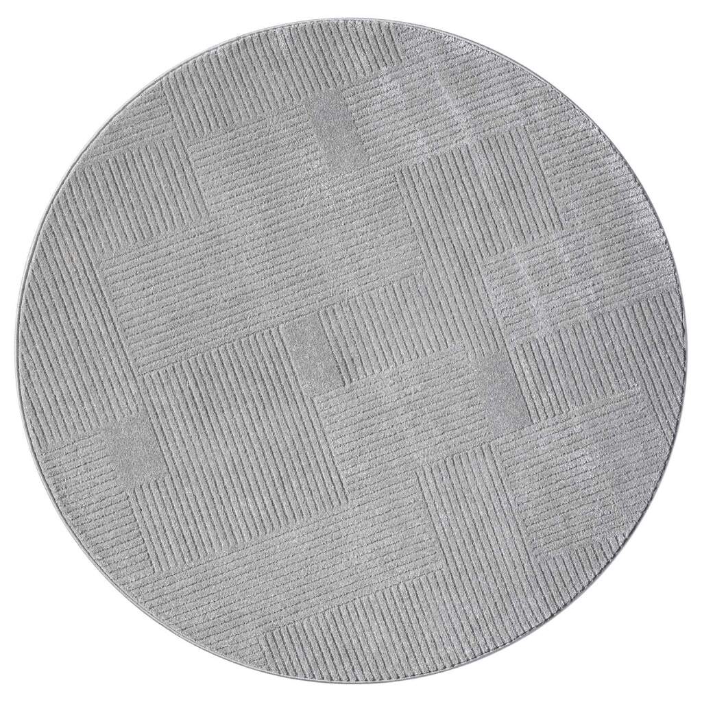 Kurzflor Teppich Flair  177 Grau – Rund