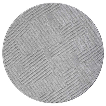 Kurzflor Teppich Flair  177 Grau – Rund