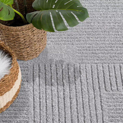 Kurzflor Teppich Flair  177 Grau – Rund