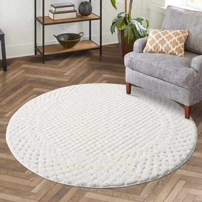 Hochflor Teppich Focus 627 Creme – Rund