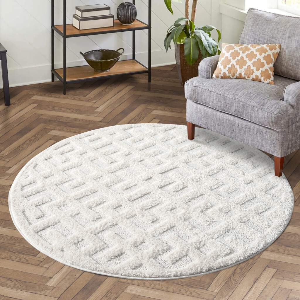 Hochflor Teppich Focus 737 Creme – Rund