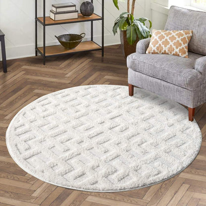 Hochflor Teppich Focus 737 Creme – Rund