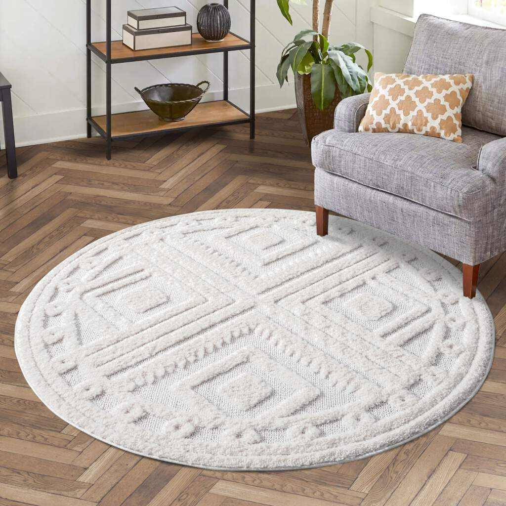 Hochflor Teppich Focus 777 Creme – Rund