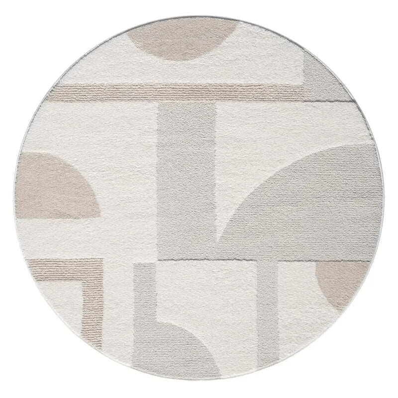Kurzflor Teppich Lounge 9992 Creme – Rund