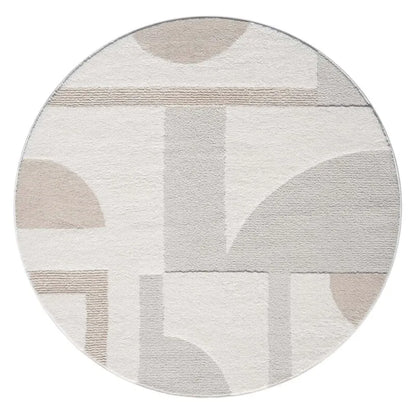 Kurzflor Teppich Lounge 9992 Creme – Rund