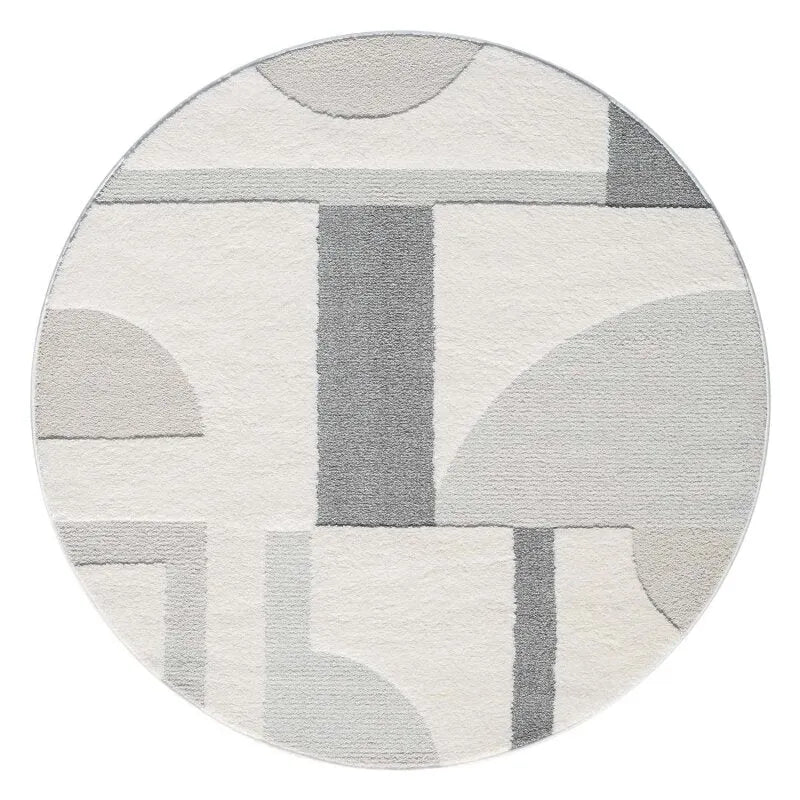 Kurzflor Teppich Lounge 9992 Grau – Rund