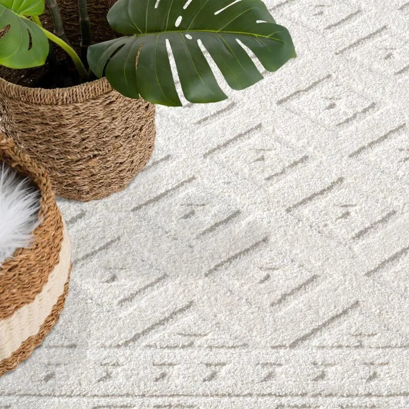 Kurzflor Teppich Lounge 9999 Creme – Rund
