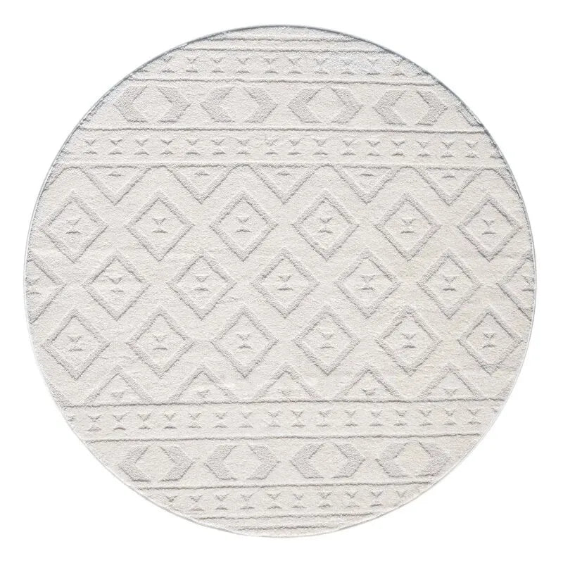 Kurzflor Teppich Lounge 9999 Creme – Rund