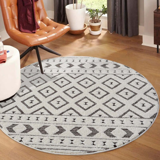 Kurzflor Teppich Lounge 9999 Grau – Rund