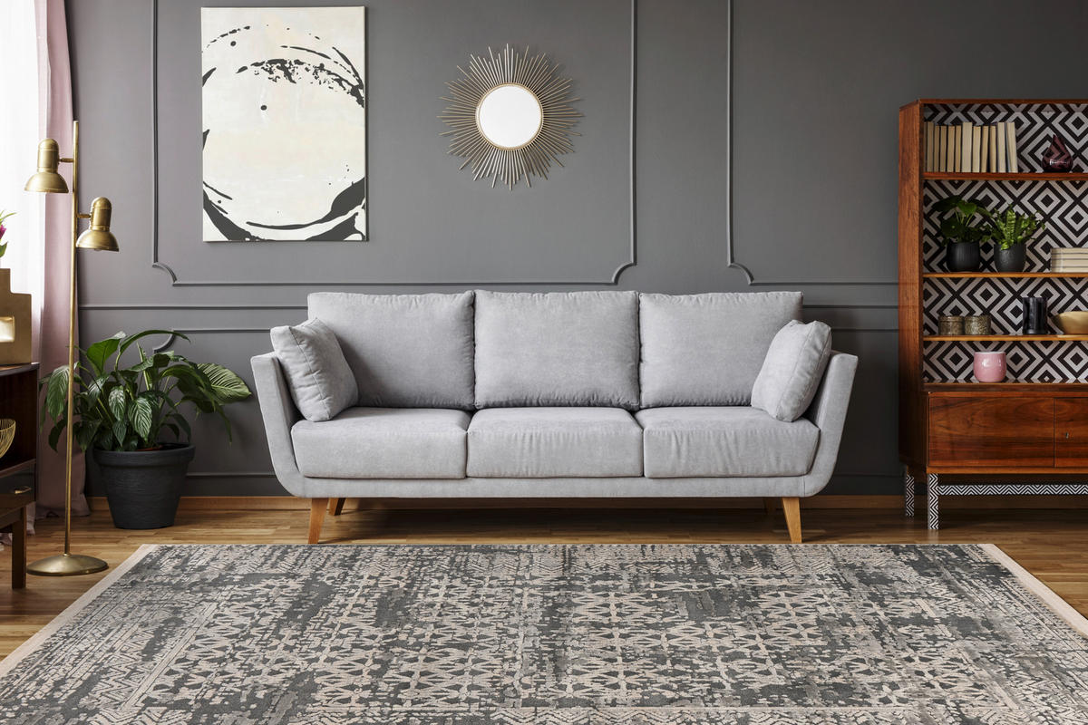 Kurzflorteppich Adela 325 Grau – Vintage Teppich