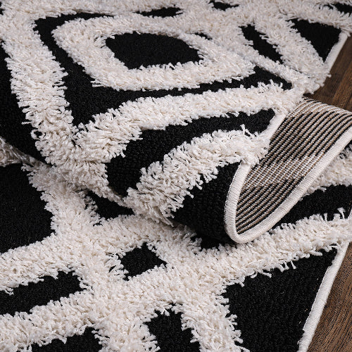Sanat Hochflor-Teppich Luxus 3507-Black